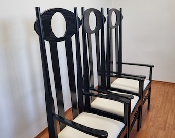 1 Of 3 Argyle Chairs, C.R. Mackintosh Design, Italy 90s