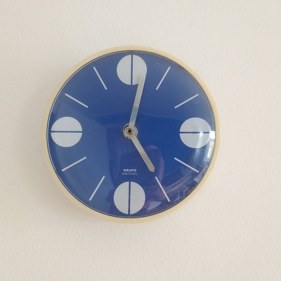 Krups Space Age Wall Clock Vintage Blue Wall Claock 1970s Etsy