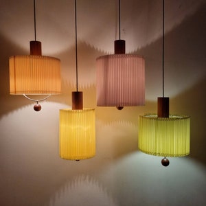 1 Of 4 Pleated Shade Ceiling Lamps, Danish Design, Italy 70s