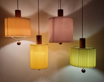 1 Of 4 Pleated Shade Ceiling Lamps, Danish Design, Italy 70s