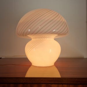 Mid Century Murano Graspilz Tischlampe, Italien 70er Jahre