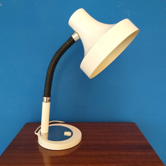 Lampada da scrivania Gooseneck vintage, luce bianca da ufficio