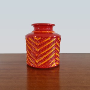 Mid Century Red Ceramic Vase, Austrian Pottery, 70s