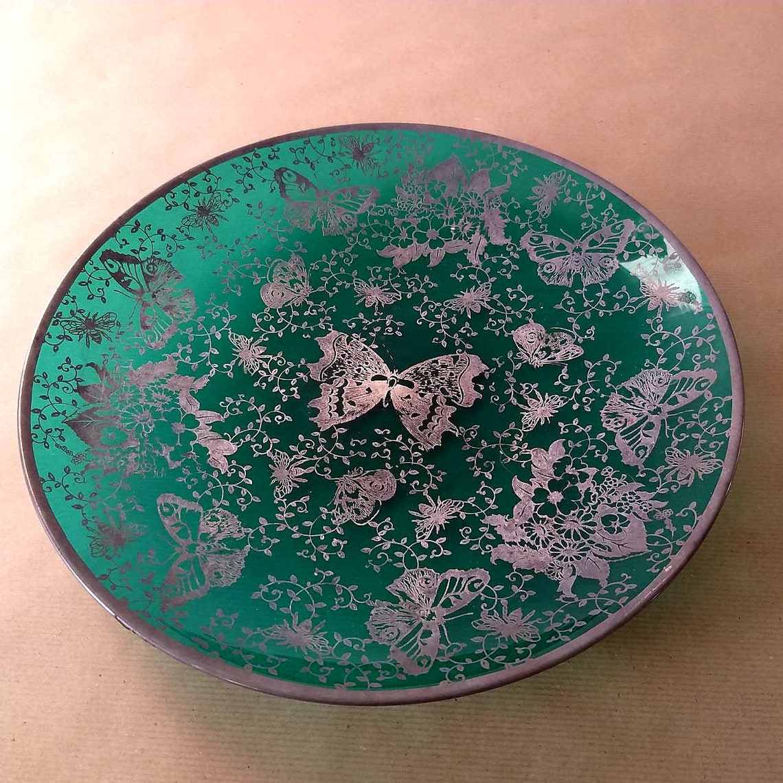 Vintage Unique Murano Glass Plate Green Murano Centerpiece Etsy