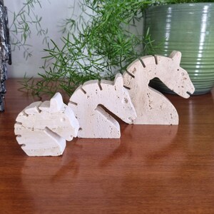 Italian Travertine Figurines, Horse Family, Fratelli Mannelli design, 80s