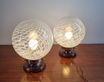 Pair Of Murano Glass Night Lamps, Italy 60s