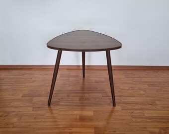 Vintage Triangular Coffee Table, Tripod Side Table, Germany, 60s