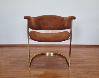 Chaise de salle à manger vintage en laiton par Vittorio Introini pour Mario Sabot, Italie années 70