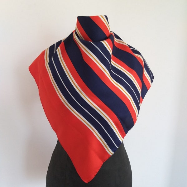 Authentic Vintage Scarf, Silk Scarf, Womens Gift, French Carre, Vintage Fashion, 70s