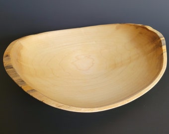 Wood Turned Oval Bowl, Maple Bowl, Handmade, Handcrafted, Lathe Turned, Unique Bowls, Unique Gifts, One of a Kind, Home Decor, Wood Decor