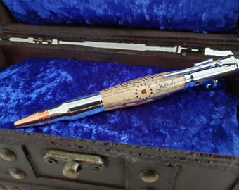 Handmade Pen, Independence Hall Wood Pen Cast Acrylic, Declaration of Independence, Bolt Action Gun Pen, Historic Collectible, Great Gift!