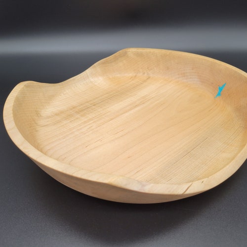 Wooden Bowl Handmade Maple, Handcrafted Wood Turned Bowl, Nut Bowl, Platter, Fruit Bowl, Rustic shops Home Decor, Farmhouse Decor, Wood Platters