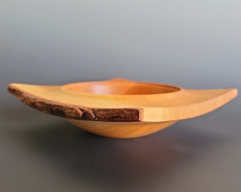 Wood Bowls, Square Edge Cherry Bowl, Live Edge, Turned, Unique Bowls, One of a Kind, Decorative, Rustic, Black Cherry, Kitchen Decor, Bowls