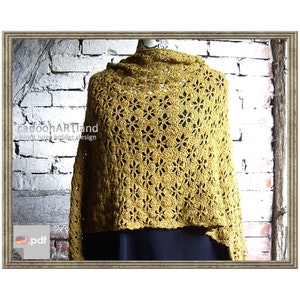 Desert Flower, large shawl/stole, Crochet Pattern, Instant Download PDF