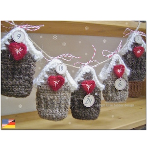Artland House/s gingerbread christmas advent calendar gift packaging crochet pattern incl. PDF numbers Instant Download PDF image 8