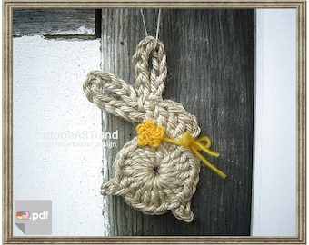 Twine Bunny - Easter Ornament - Crochet Pattern - Instant Download PDF