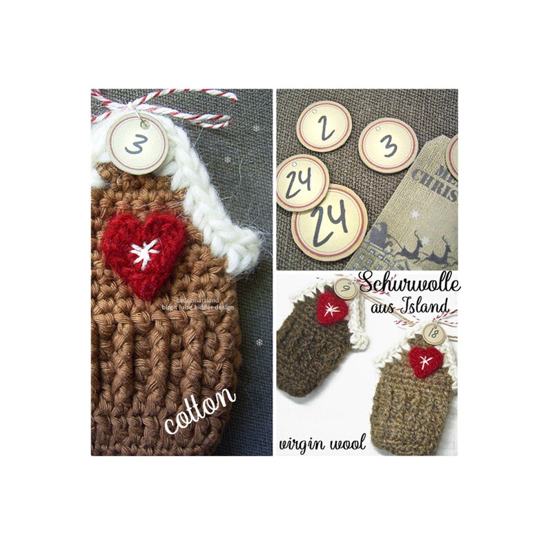 Artland House/s gingerbread christmas advent calendar gift packaging crochet pattern incl. PDF numbers Instant Download PDF image 6