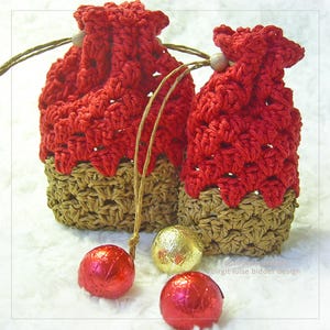 Mini Granny Bags - kleine Geschenkebeutel aus Papiergarn und Baumwolle - Häkelanleitung - Sofortiger Download PDF