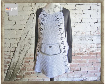 Lises Lovely, Apron for Home & Garden, Crochet Pattern, Instant Download PDF