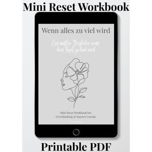 Wenn alles zu viel wird – Reset Workbook | Hilfe bei Overthinking & Angst | Selbstfürsorge Journal Deutsch | Digital Download PDF