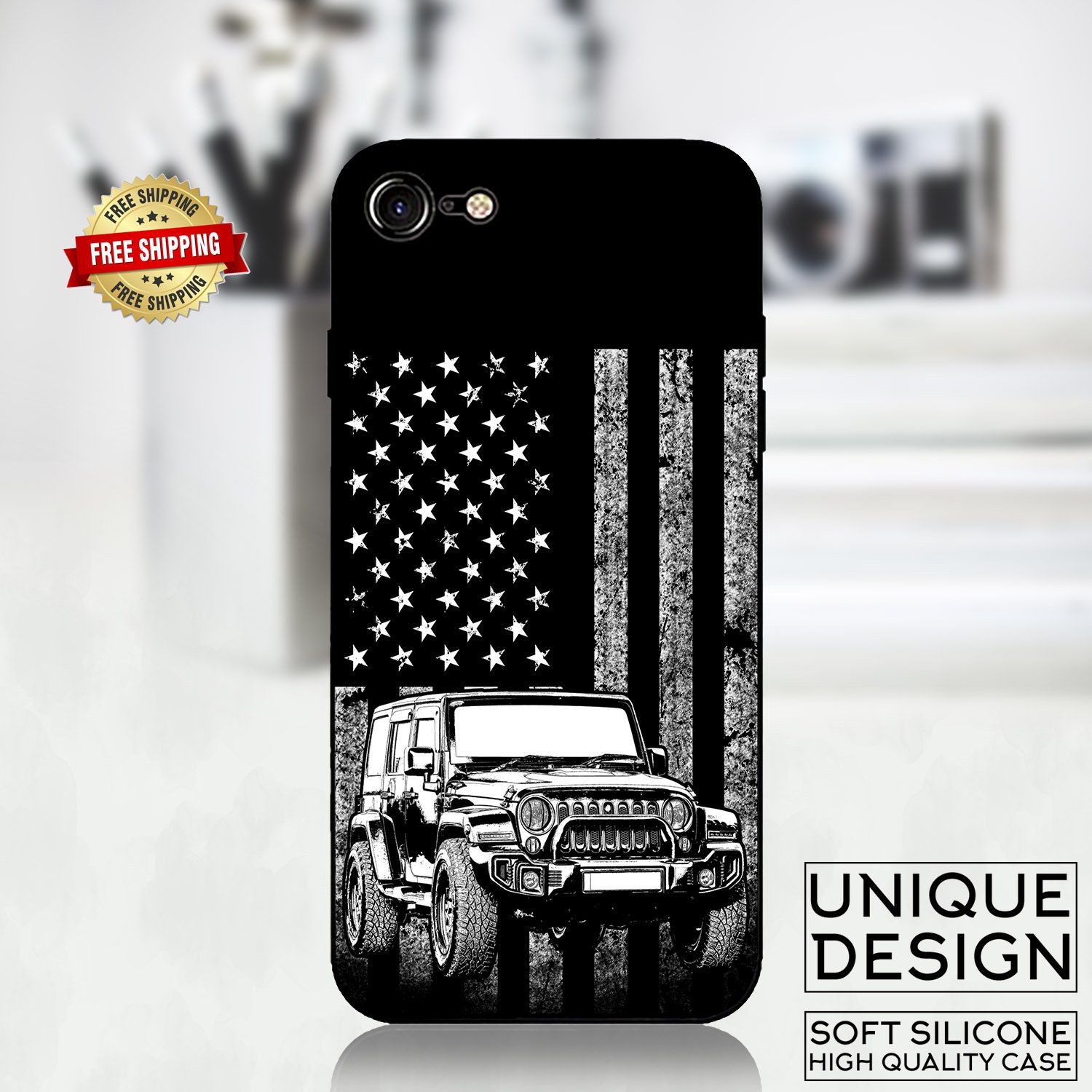 American Flag Iphone Case Jeeps Lover Phone Case for Samsung Etsy