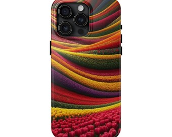 Colorful Phone Case - Tulip Phone Case - Aesthetic Phone Case - Cute Phone Case - Rainbow Phone Case - iphone 15 pro max - Tough Phone Case