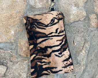 Tiger Animal Print Pinatex™ Clutch, Recycled Pinatex Clutch, Vegan Leather Piñatex Clutch, Animal Print Bag, Made From Piñatex, Tiger Clutch