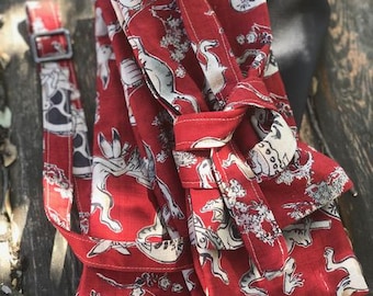 Bolsa roja hecha a mano para armas de Iaido, funda para artes marciales de Aikido, bolsa deportiva de Jodo, tela japonesa única.