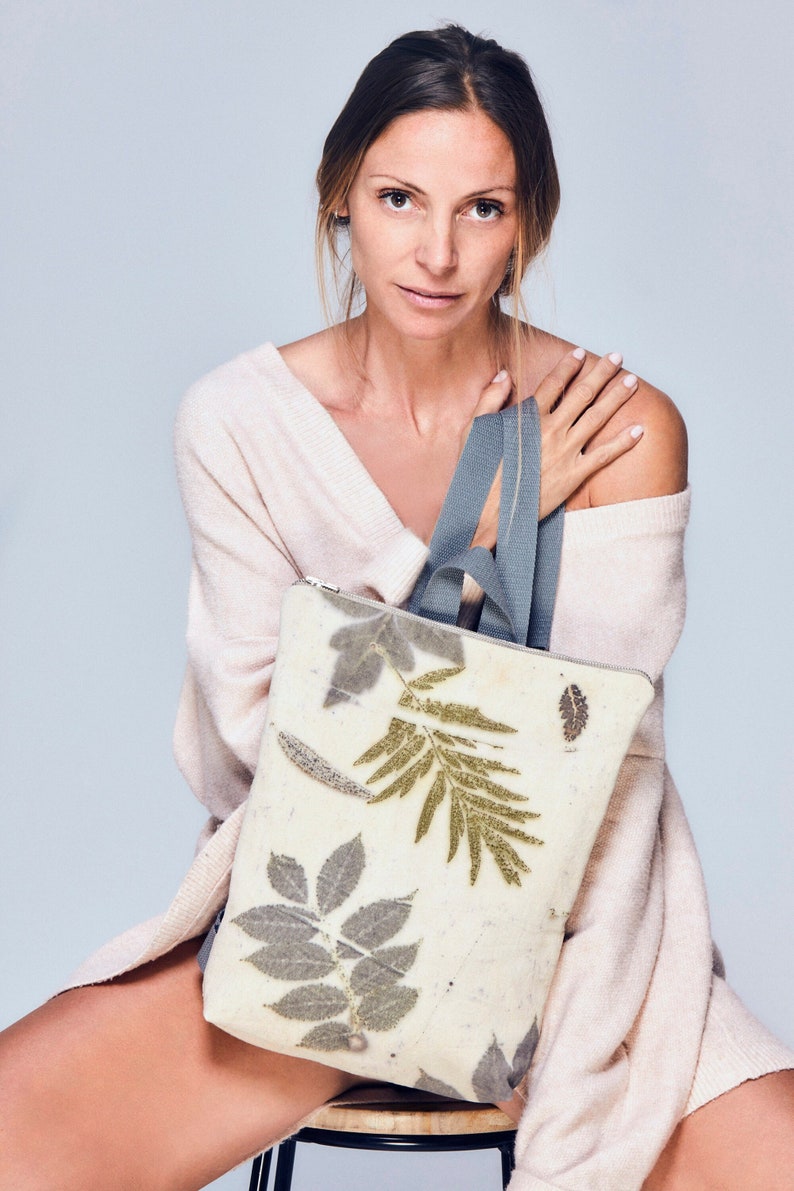 Handmade Ecoprinted Vegan Backpack, Backpack Chic for Women, Backpack