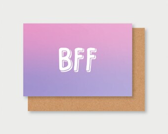 BFF-Karte, BFF-Karte, Freundschaftskarte, Typografie, bester Freund für immer, beste Freundeskarte, BFF-Typografie, bester verdammter Freund, Annif-Karte