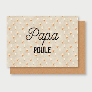 Father's Day card PAPA POULE, card for dad, Father's Day gift, dad gift, birth gift for dad, dad cake, daddy