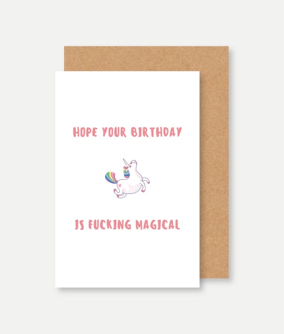 Carte Anniversaire Licorne Humour Unicorn Birthday Card Etsy