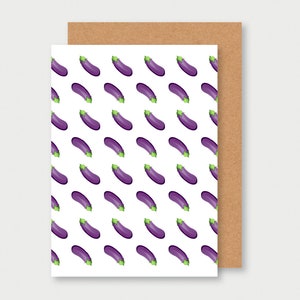 carte emoji AUBERGINE dick pic, carte échange sexto, send nudes, humour sexy, sex friend, carte healthy, egg plant card
