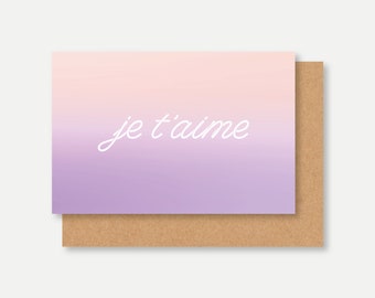 I LOVE card I LOVE you, Valentine's day card, valentines card, French lover card