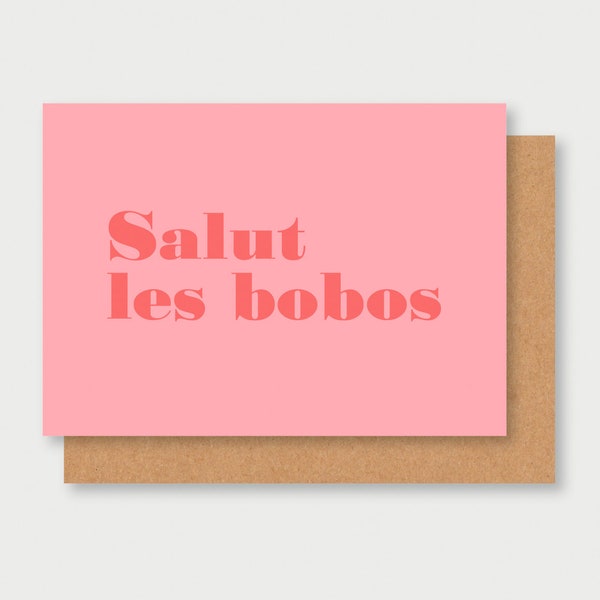 carte correspondance pour famille BOBO, healthy family, famille saine, bobo,