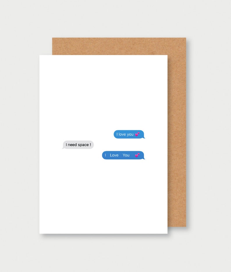 Liebes-SMS-Messenger-Austauschkarte, Liebeskarte, Liebeserklärung, SMS-Humor, Friendzone, Valentinstagskarte, Crush-Karte Bild 1