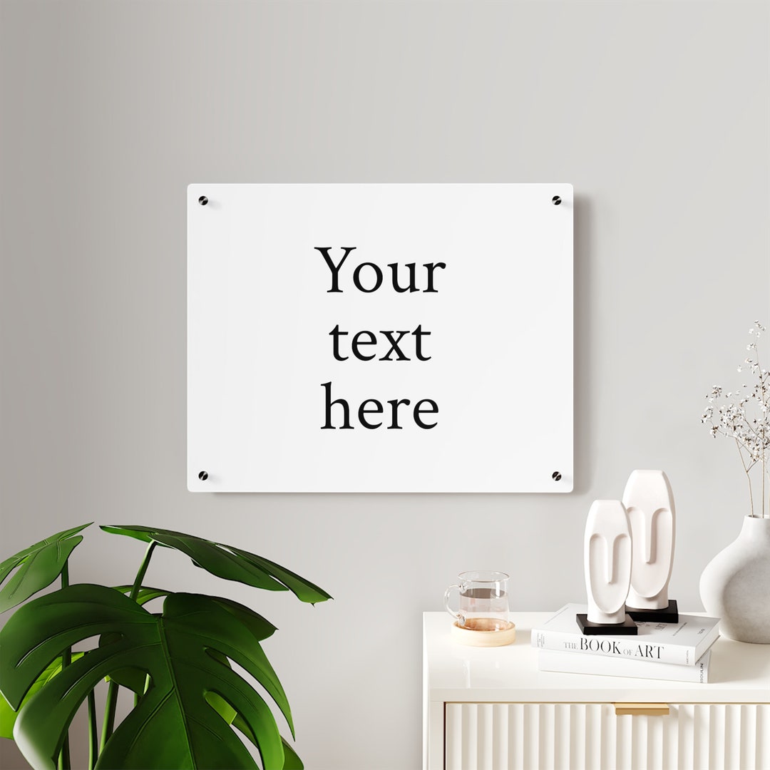 Text In Store Wall Acrylic Signage With Custom Text or Personalized Message for Wall ...