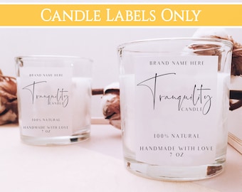 Custom Candle Label - Permanent Sticker with Text - Square Shape, Bulk Price, Vendor, Event, Wedding, Company, Small Business, Product Label