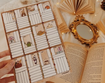 MONTHLY READING TRACKER - Journal Bookshelf Reading Tracker Print