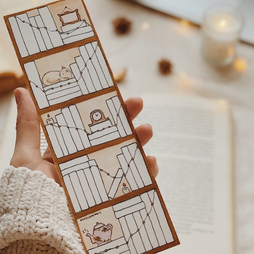 Double-Sided Bookshelf Tracker Bookmark (Book Tracker Bookmark) 100 spines