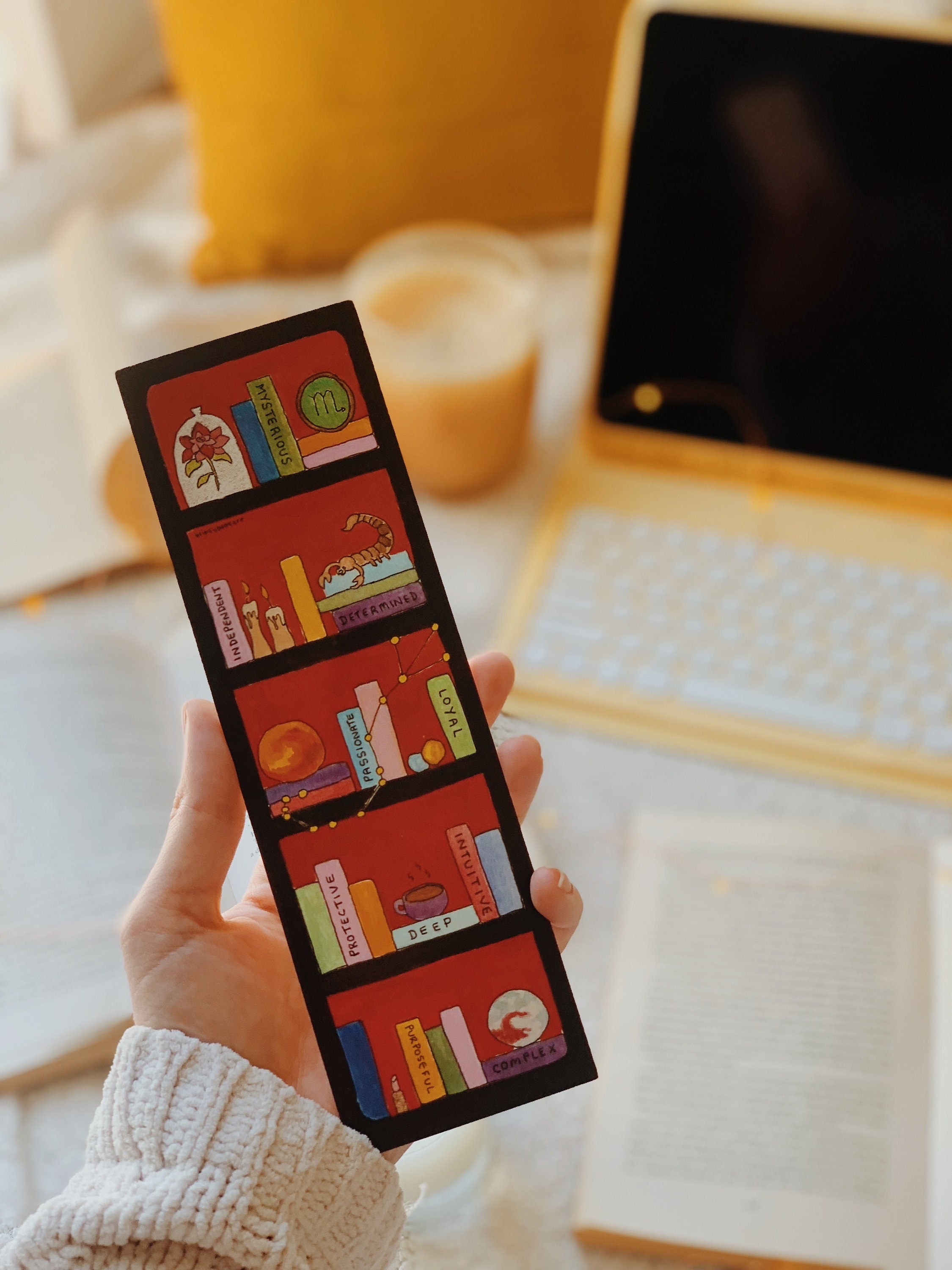 Scorpio Zodiac Bookshelf Bookmark! Astrology Gifts | Star Sign Bookmark Art) - britishbookart