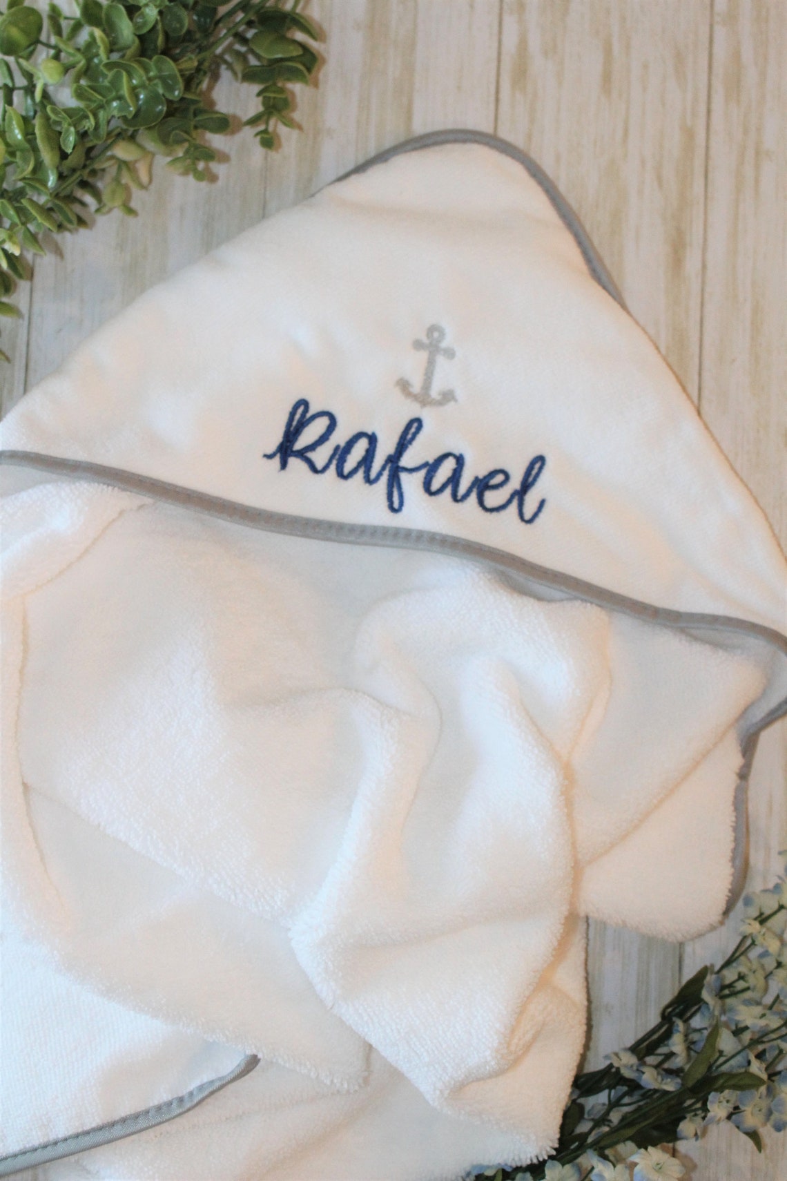 Embroidered Hooded Baby Towel Monogrammed Baby Towel Etsy