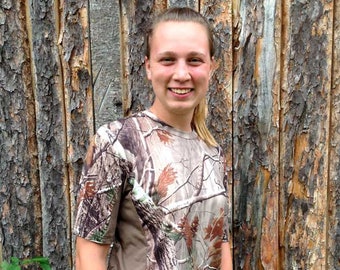 Realtree Camo  Tee Shirt 100% Polyester Wicking Properties T-Shirts for Hunters