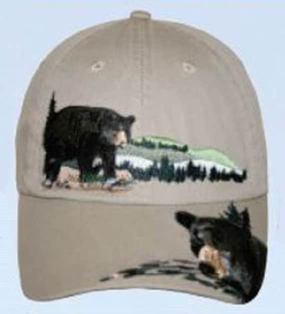 Embroidered Bear Cap With Bear Scenes 