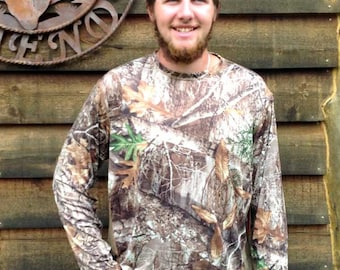 Reversible Camouflage Long Sleeve T-Shirt: Realtree Edge & Max