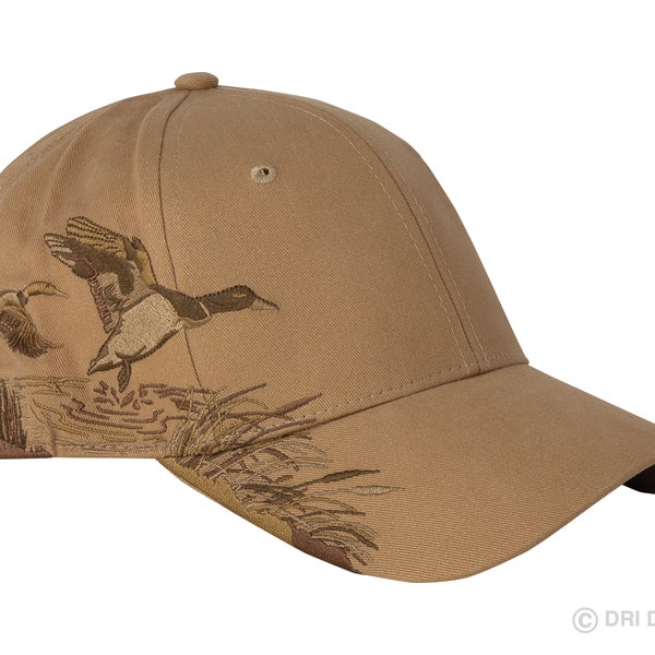 Mallard Duck Hunting Cap Embroidered Baseball Cap with Duck Hunting Scene Duck Hunters