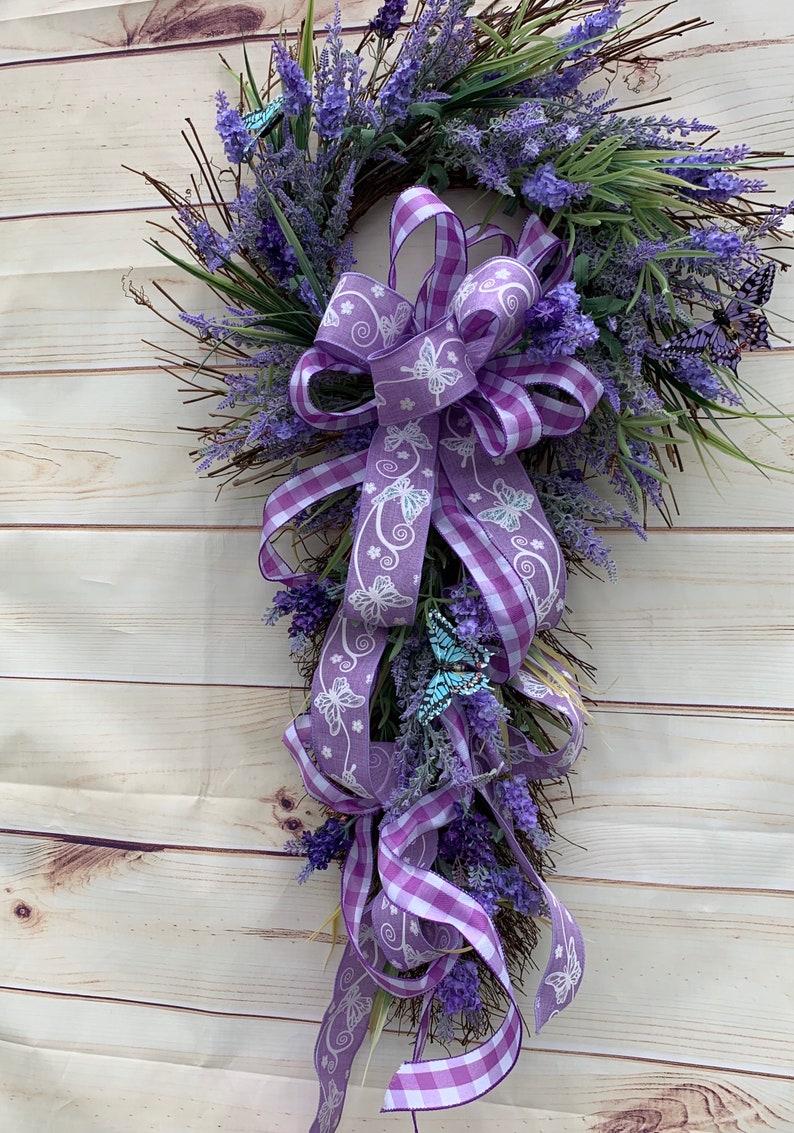 Purple Grapevine Swag Grapevine Wreath Butterflies Door Etsy