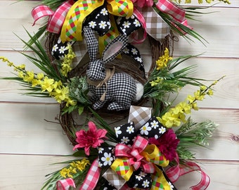 Spring Wreath; Easter Decor; Mother’s Day Gift; Grapevine Decor;