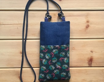 Capa para Google Pixel 4/5/6/6 Pro com cordão em tecido de algodão e jeans/capa para botões