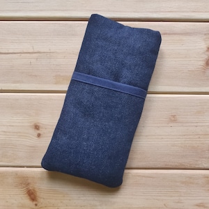 Pochette téléphone pour Samsung Galaxy S22 Ultra / S20 / S21 / S8  / A71 / A52s 5G Etui Housse Tissu Jeans Bleu Fait à Main
